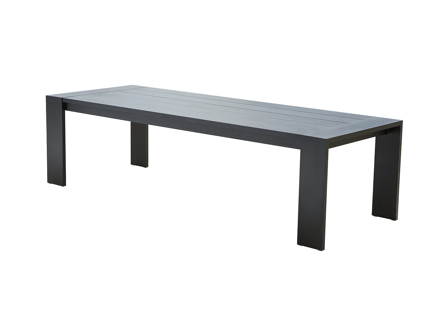 Table Ibiza fixe 8/10 personnes structure aluminium noir, plateau en aluminium Noir