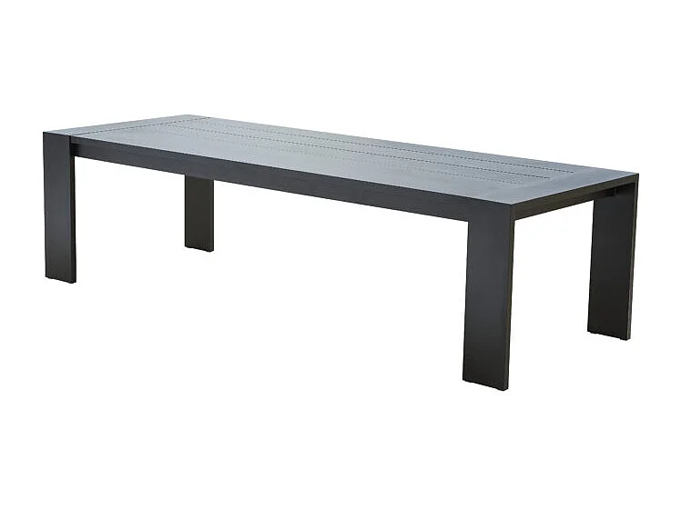 Table Ibiza fixe 8/10 personnes structure aluminium noir, plateau en aluminium Noir