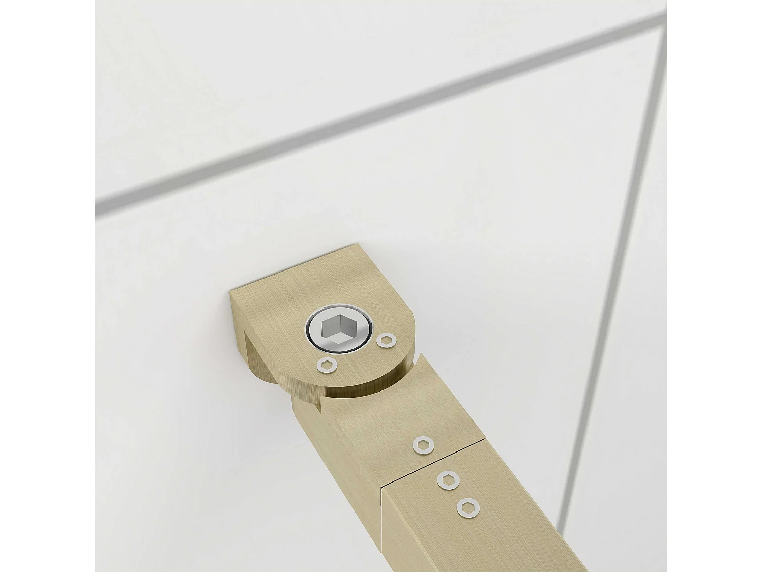 90x200cm Douchewand inloopdouche,10mm dik mat gehard glas met explosieveilige folie,stabilisatiestang 73-120cm (verstelbaar),gouden profiel.