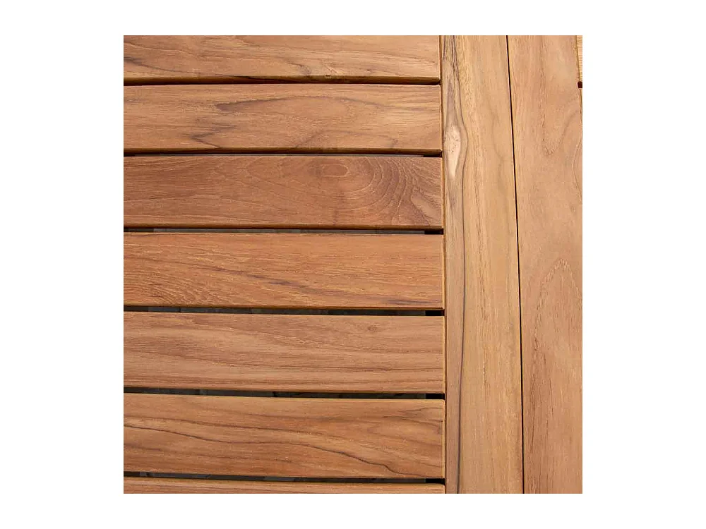 Ensemble BALITECK 6/10p en aluminium blanc, plateau en Teck avec 6 fauteuils