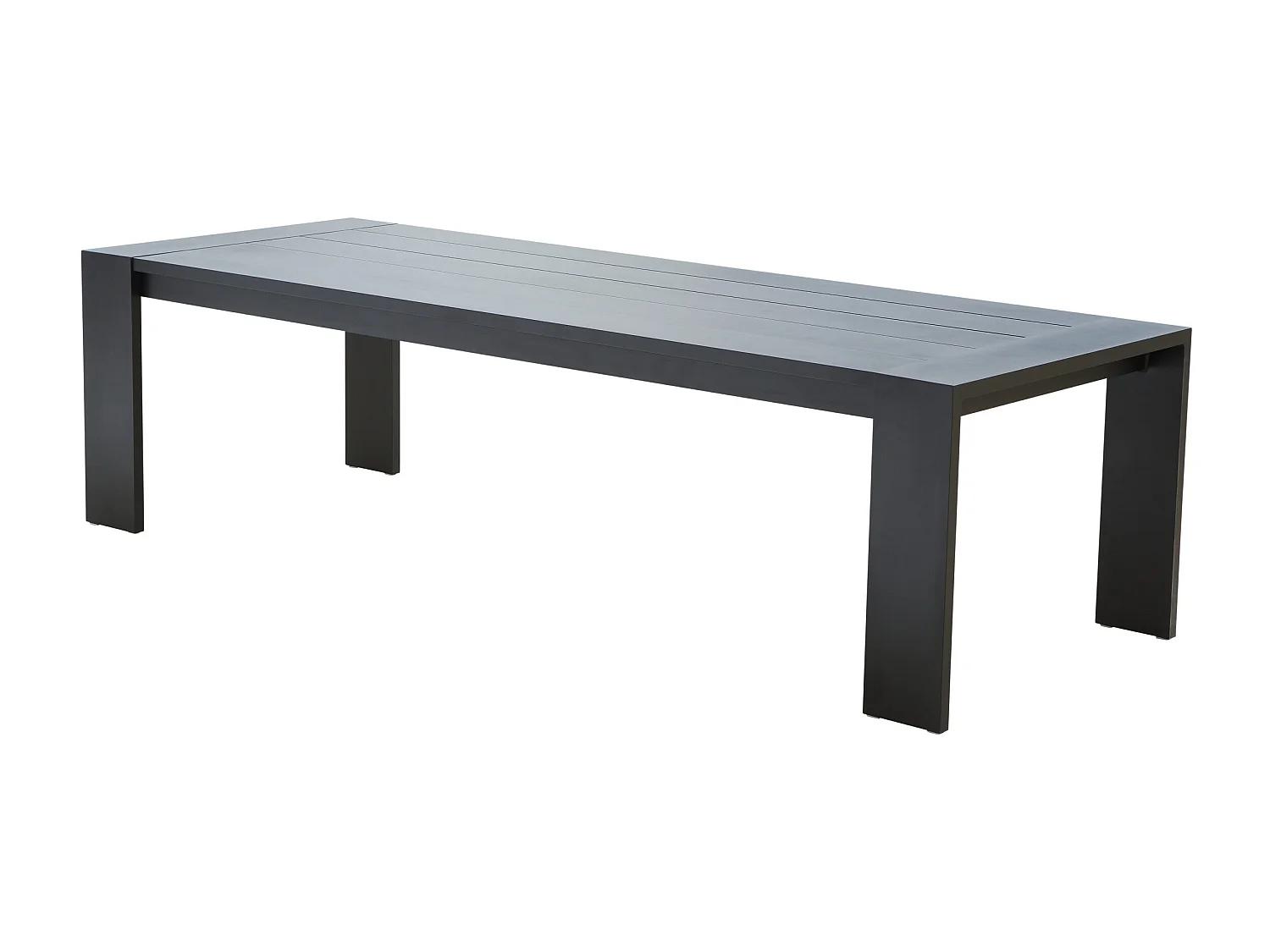 Ensemble IBIZA 8/10p en aluminium gris/noir et 10 fauteuils en textilène