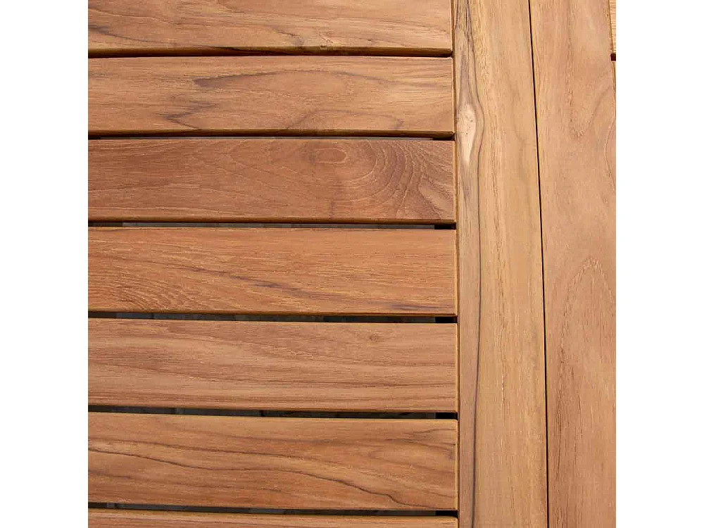 Ensemble BALITECK 6/10p en aluminium blanc, plateau en Teck avec 6 fauteuils et 4 chaises pliantes en aluminium et textilène