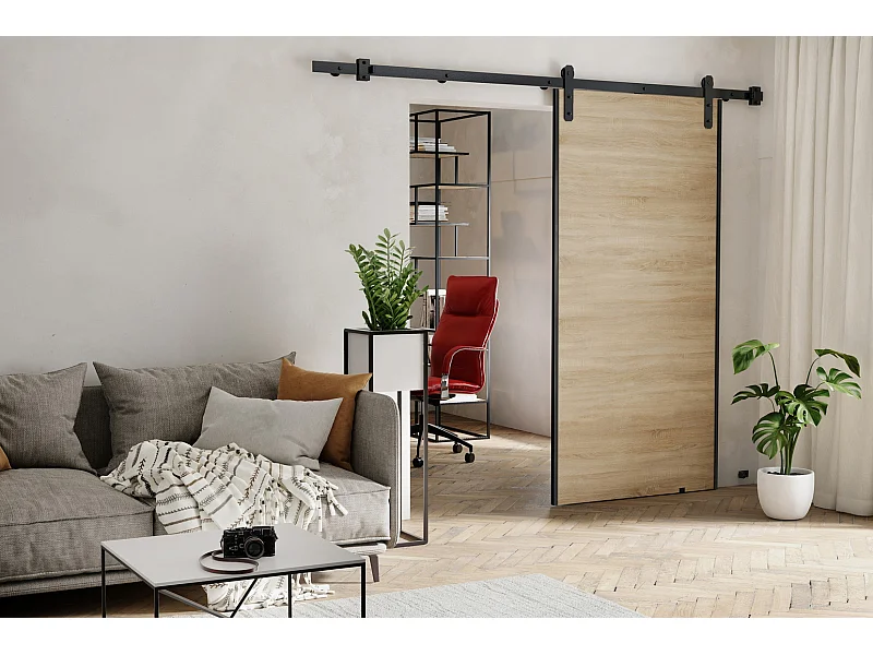 Emporius Porte coulissante 90 cm Ares - porte suspendue coulissante, loft - Chêne sonoma