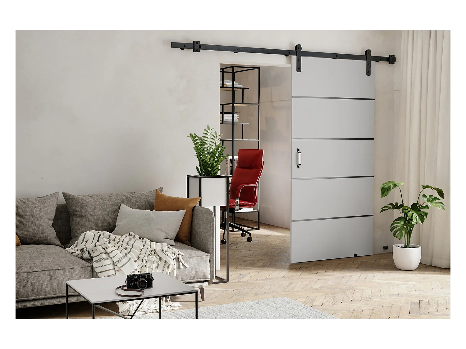 Emporius Porte coulissante 60 cm Lomar Plus - Blanc