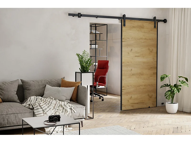 Emporius Porte coulissante 70 cm Ares - porte suspendue coulissante, loft - Chêne craft doré