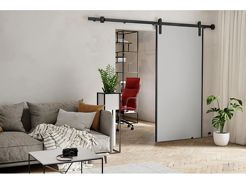 Emporius Schiebetür 60 cm Ares - Loft-Stil, Schiebetürsystem - Weiß