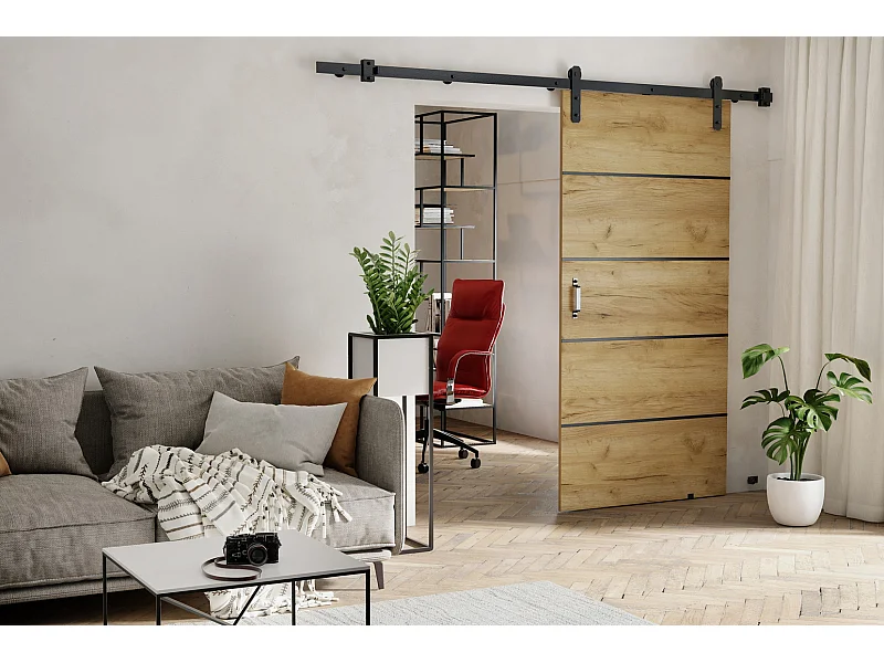 Emporius Porte coulissante 70 cm Lomar Plus - Chêne craft doré