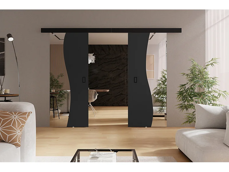 Emporius Schiebetür 210 cm Kaja Duo - Schiebetürsystem, Spiegel, Graphite