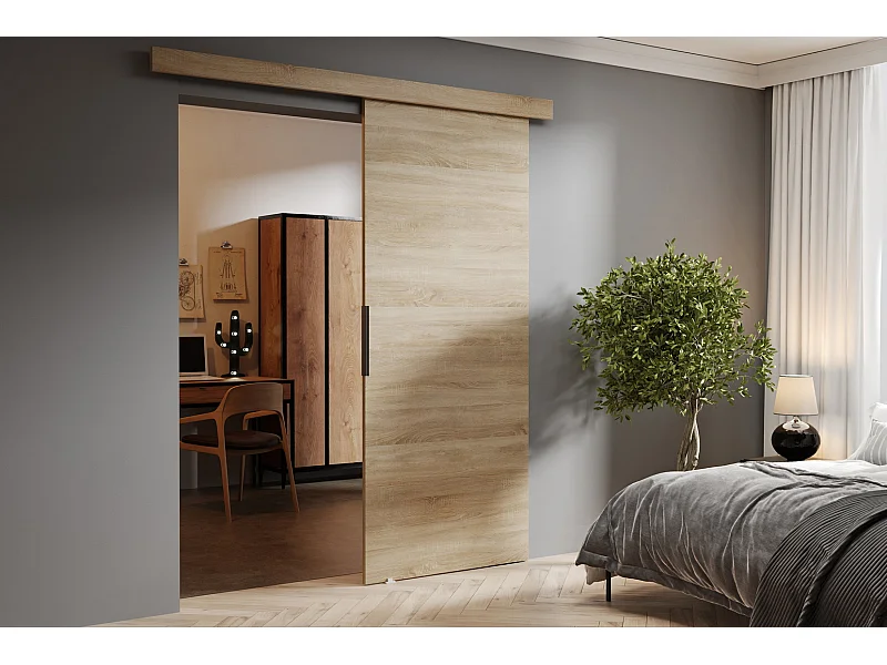 Emporius Porte coulissante 70 cm Doris - portes coulissantes murales intérieures - Chêne sonoma