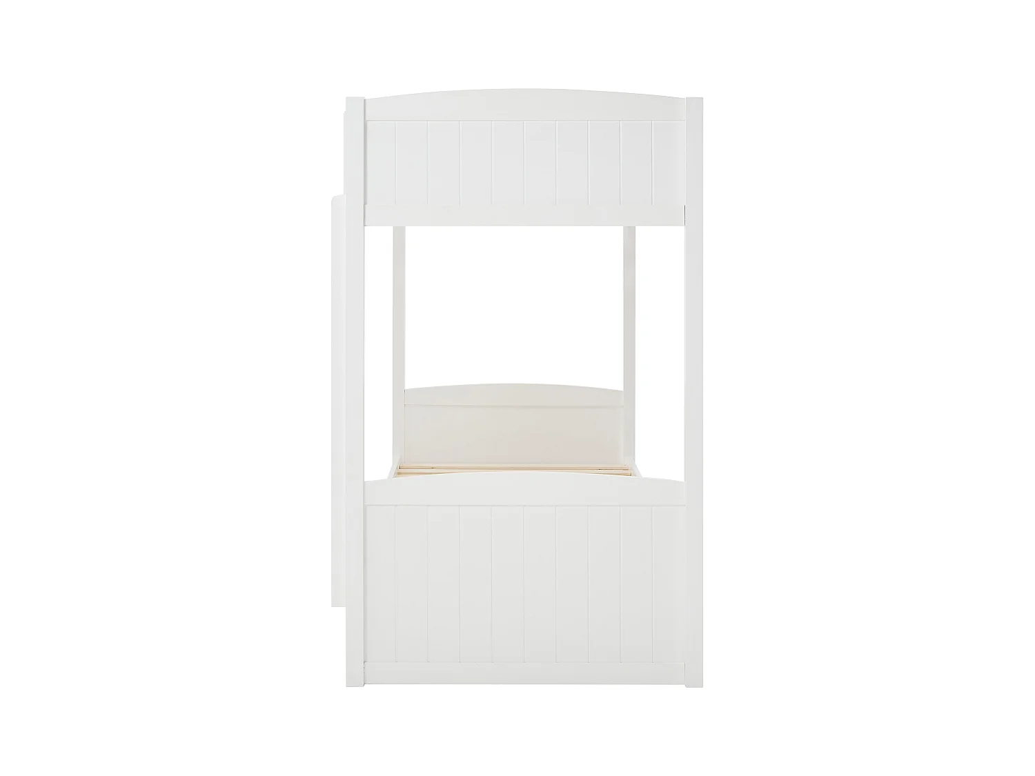 Letto a castello 2 x 90 x 200 cm 2 cassetti Abete e MDF Bianco + Materasso - LIMODARA