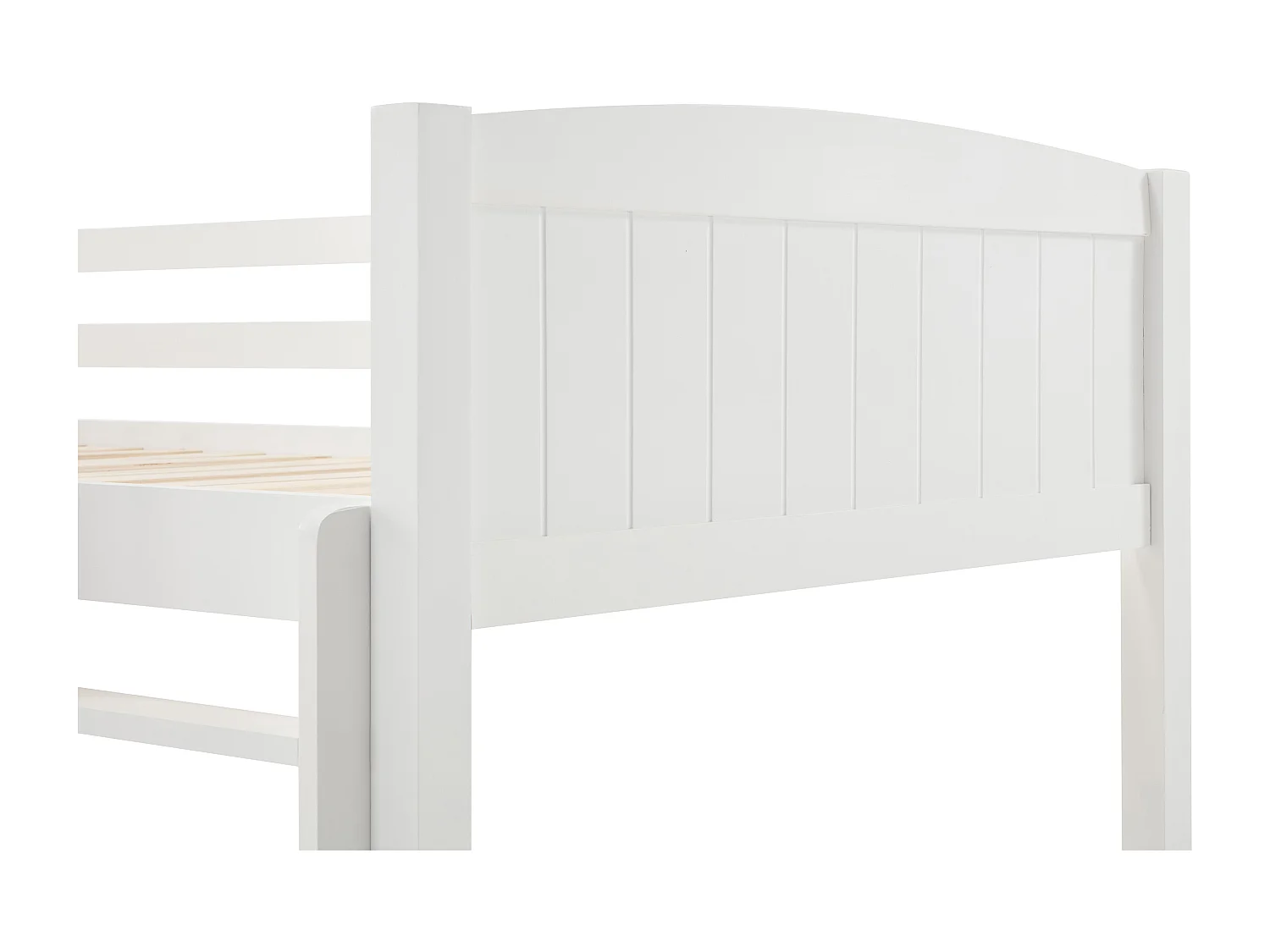 Łóżko piętrowe 2 x 90 x 200 cm - 2 szuflady - Drewno sosnowe i MDF - Biały + Materac - LIMODARA