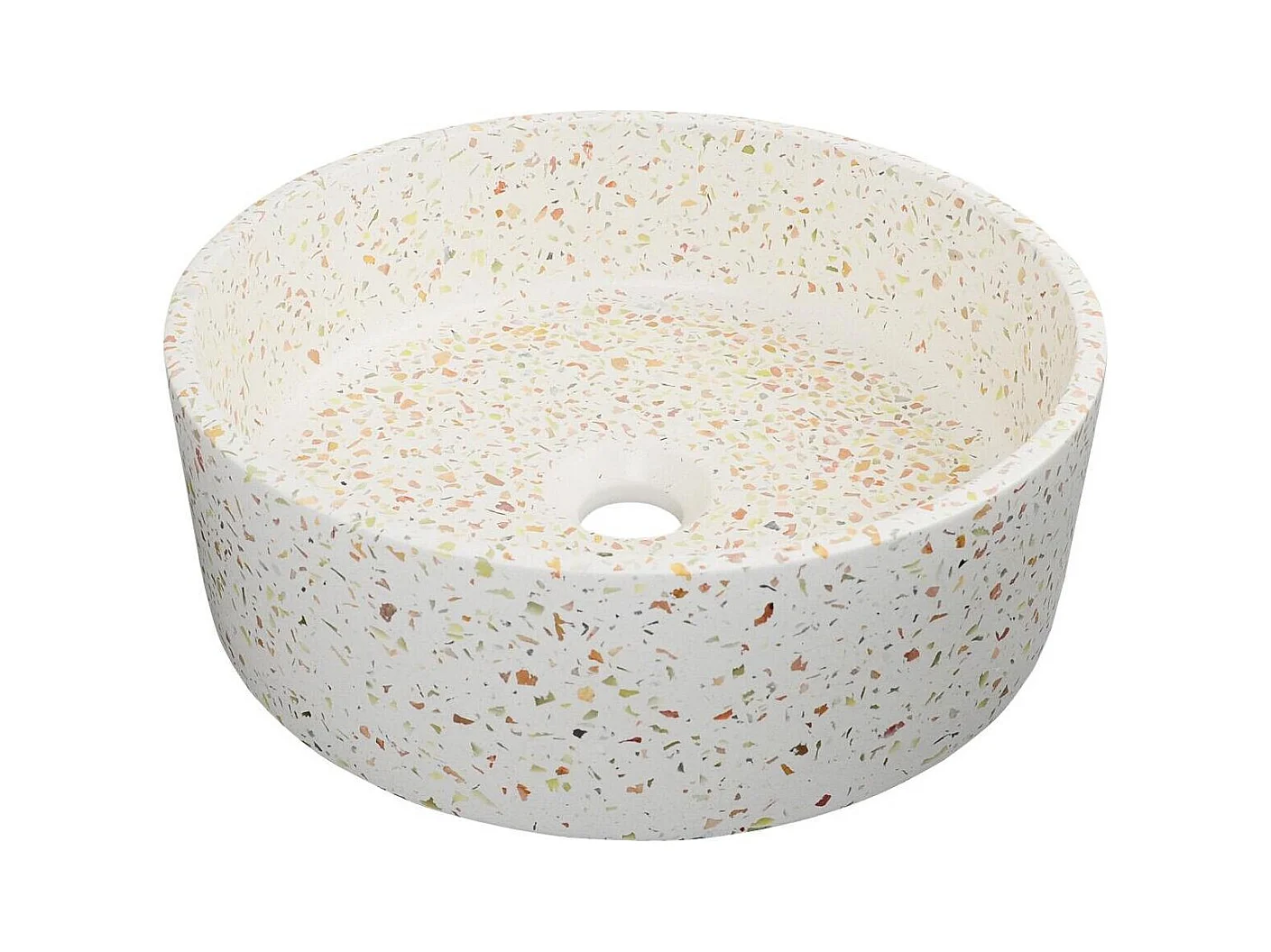 Rundes Aufsatzwaschbecken aus Terrazzo 36cm ADALA