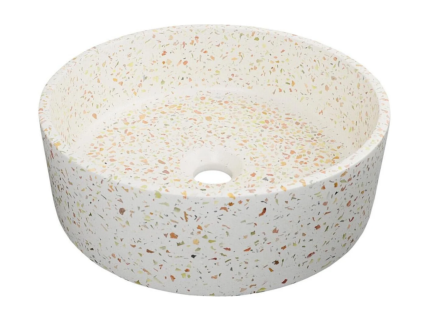 Lavabo sobre encimera redondo de terrazo ADALA de 36 cm