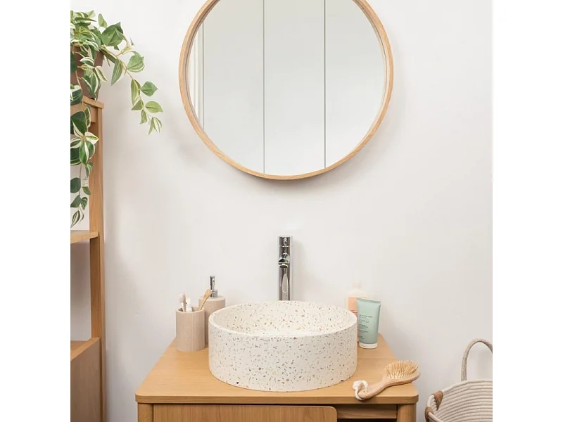 Vasque à poser ronde en terrazzo 36cm