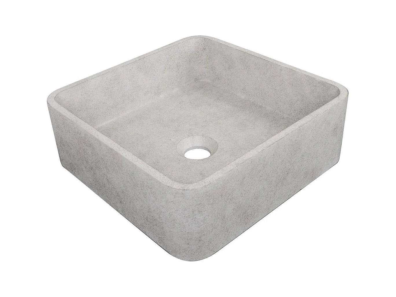 ARTEA 36cm quadratisches Aufsatzwaschbecken aus gebürstetem Beton