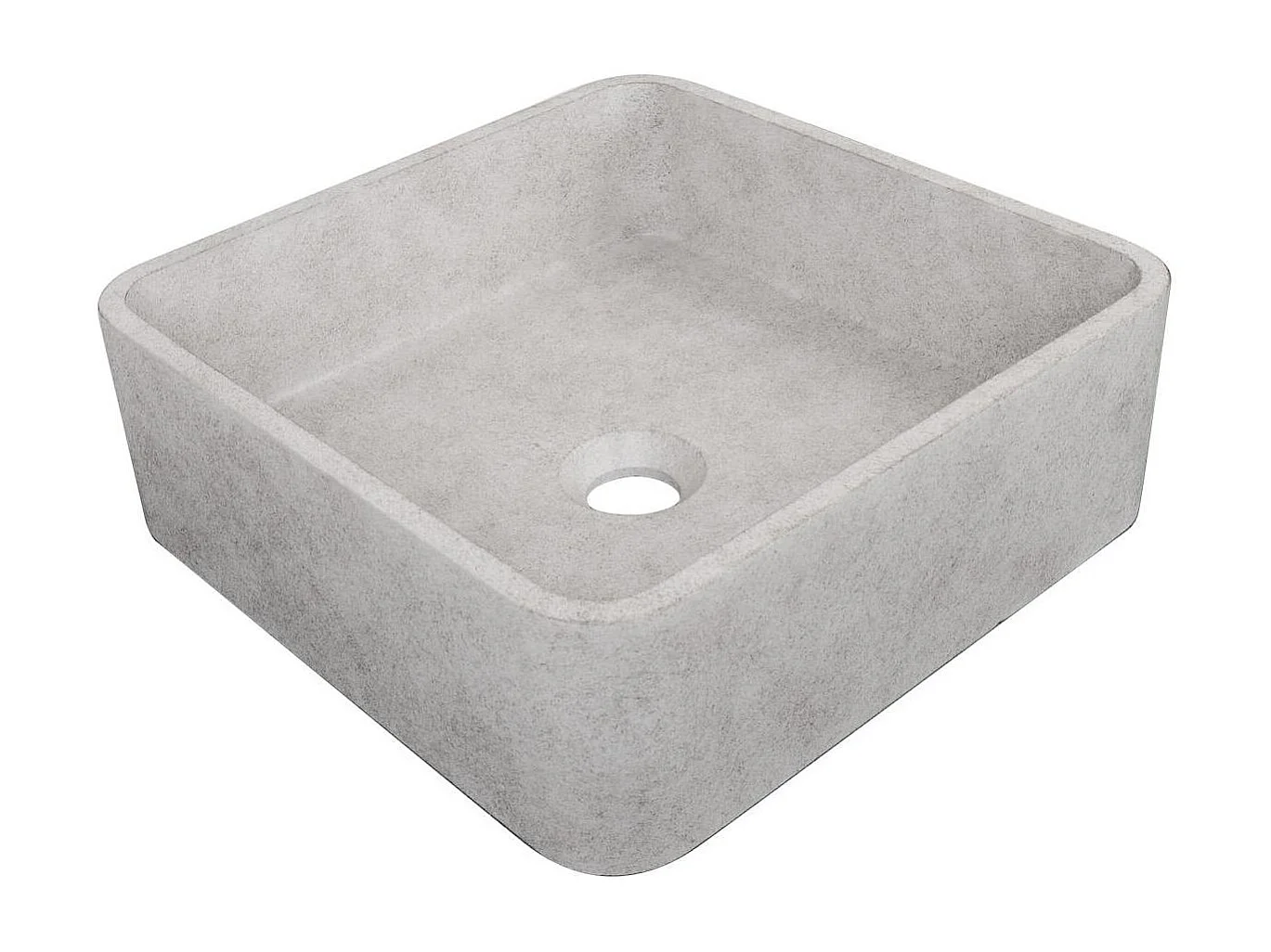 ARTEA 36cm quadratisches Aufsatzwaschbecken aus gebürstetem Beton