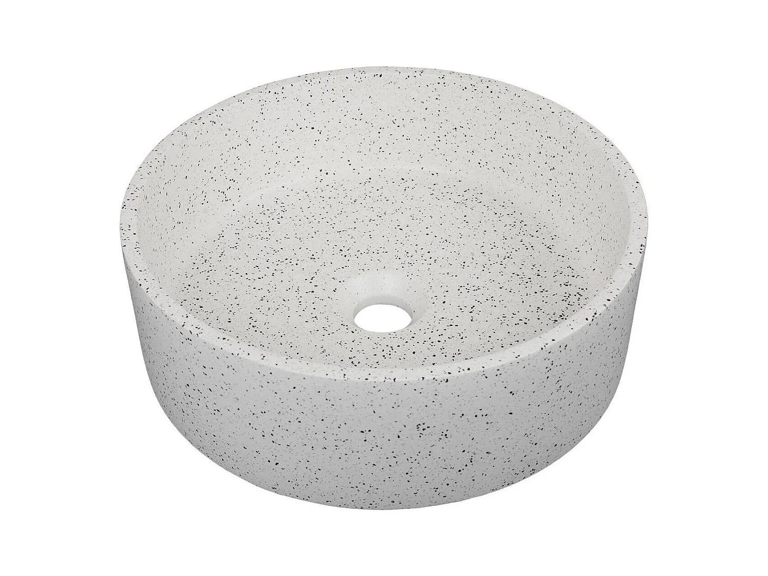 BILLY 36 cm rundes Aufsatzwaschbecken aus Terrazzo