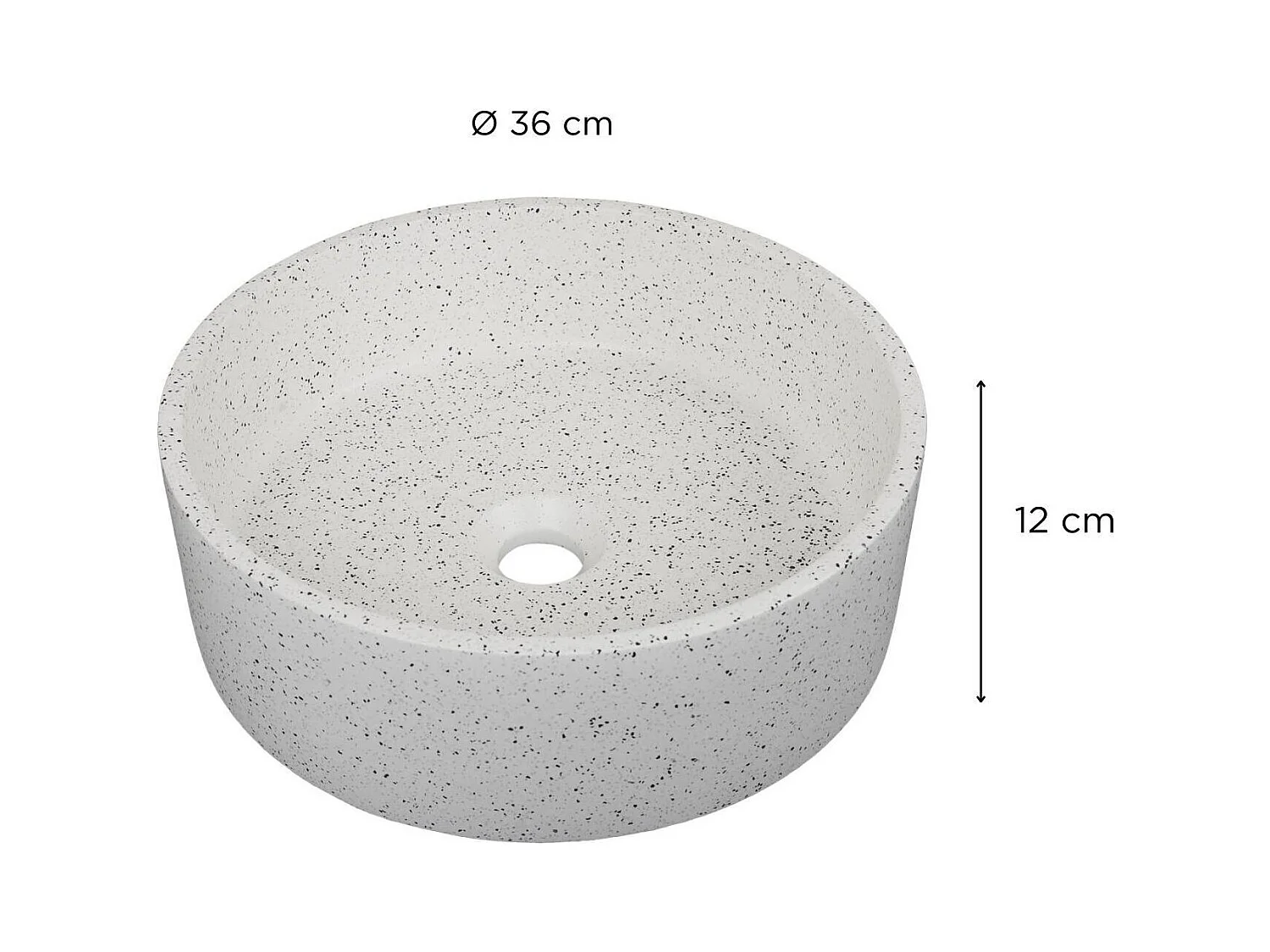 Vasque à poser ronde en terrazzo 36cm