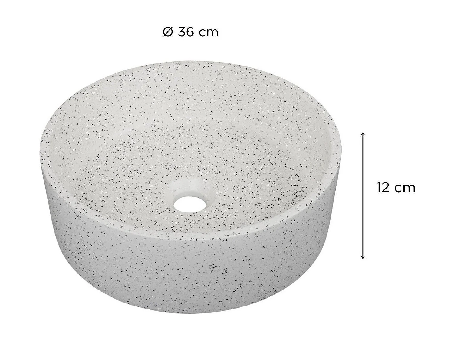 Vasque à poser ronde en terrazzo 36cm