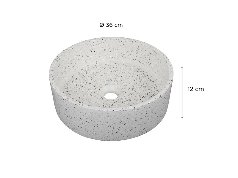 Lavabo sobre encimera redondo de terrazo BILLY de 36 cm