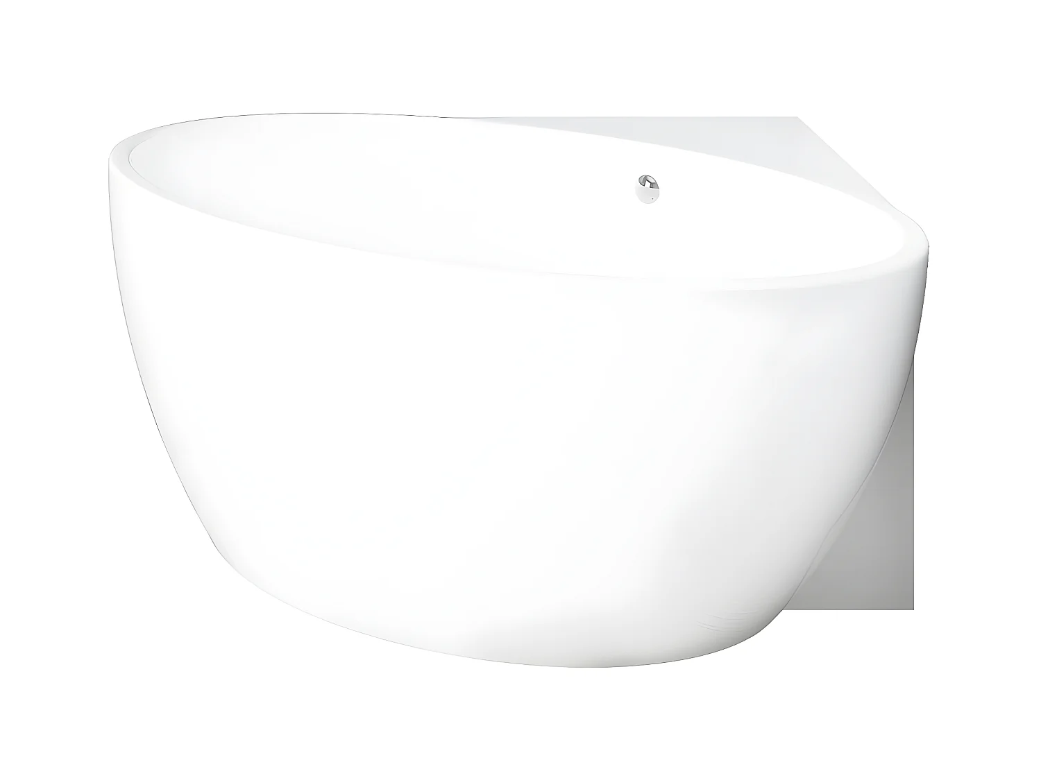 Baignoire d'angle avec tuyau de trop- plein  - 197 L - 127 x 127 x 58 cm - Blanche - Acrylique - GOURAMI