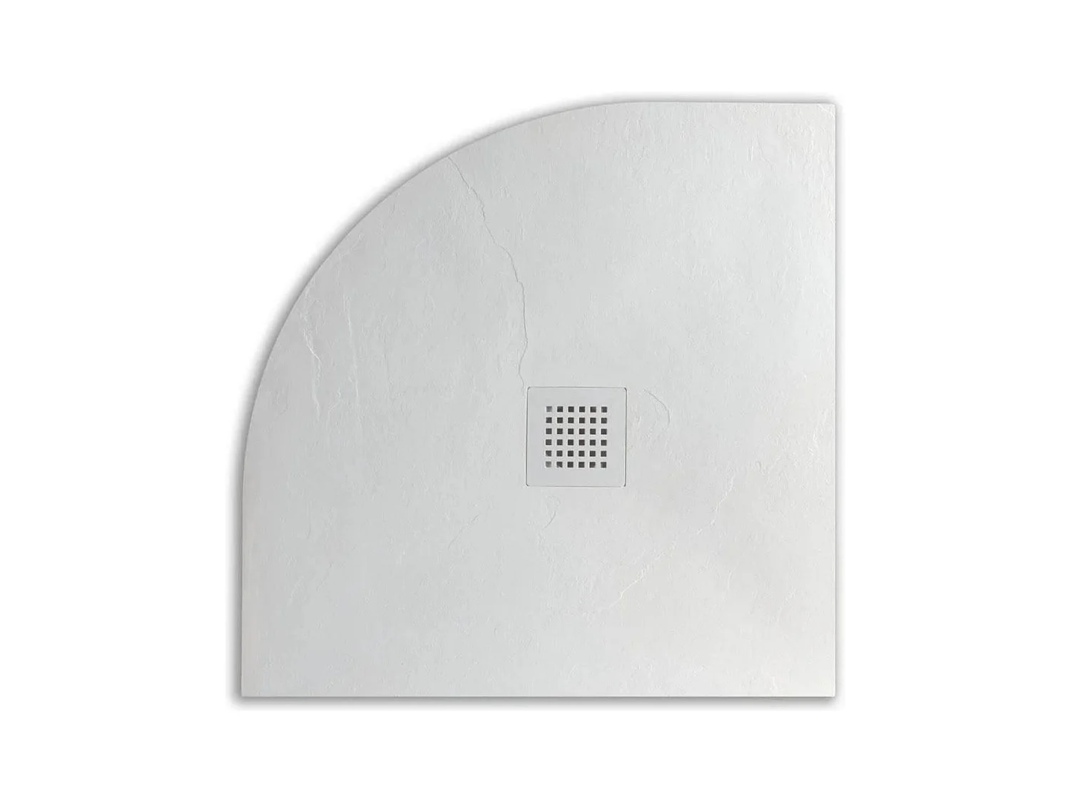Receveur de douche semi-circulaire « Milano » blanc en résine effet pierre antidérapant cm 90x90h