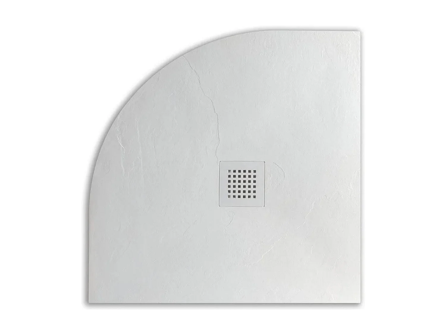 Receveur de douche semi-circulaire « Milano » blanc en résine effet pierre antidérapant cm 90x90h