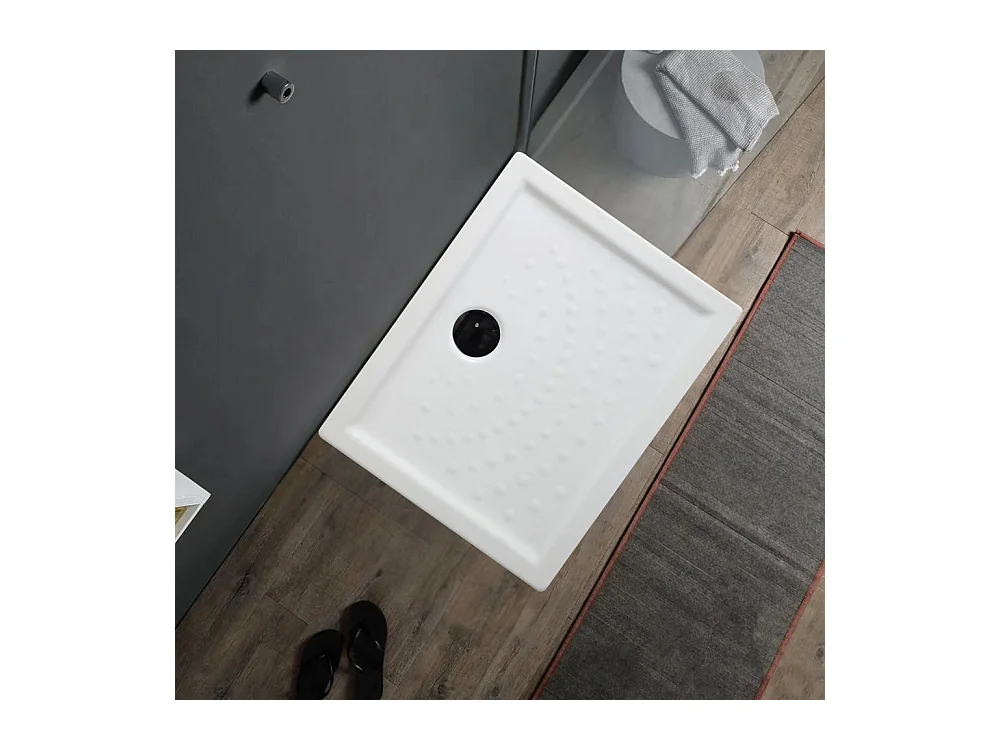 Receveur de douche rectangulaire "Matera" en céramique antidérapante avec bords surélevés cm 80x120h