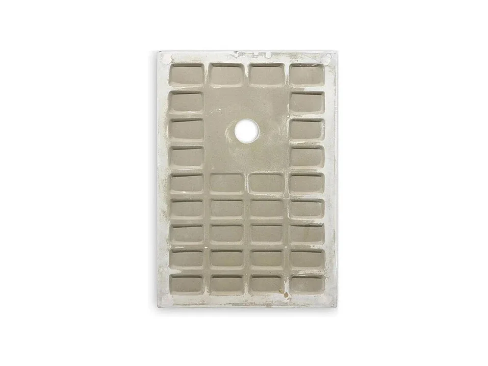 "Milano" dunne rechthoekige witte douchebak in steeneffecthars, antislip, 70x120h cm