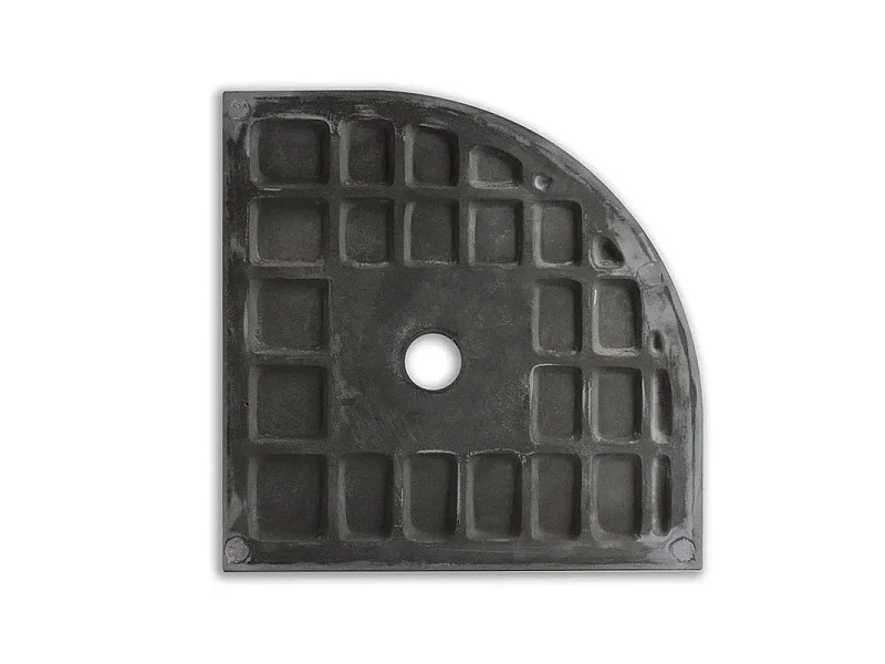 Piatto doccia semicircolare nero "Milano" in resina effetto pietra antiscivolo cm 80x80h