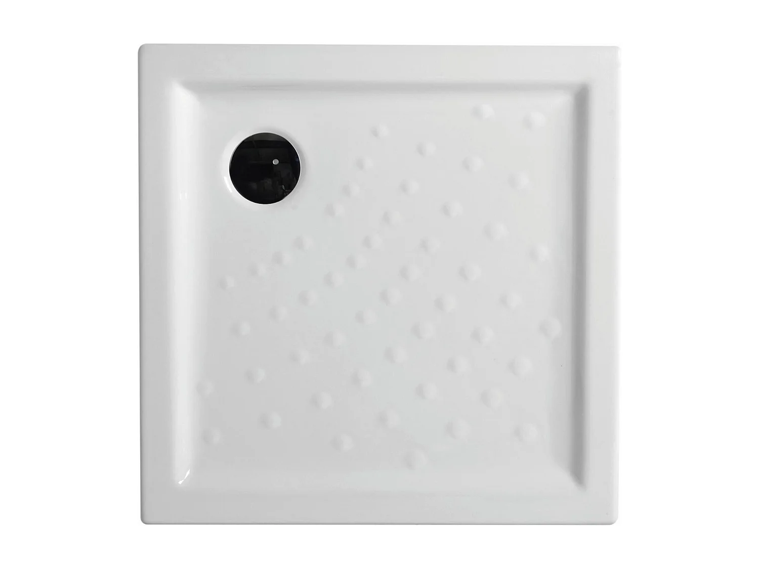 Receveur de douche carré « Matera » en céramique blanche antidérapante avec bords surélevés cm 80x80h