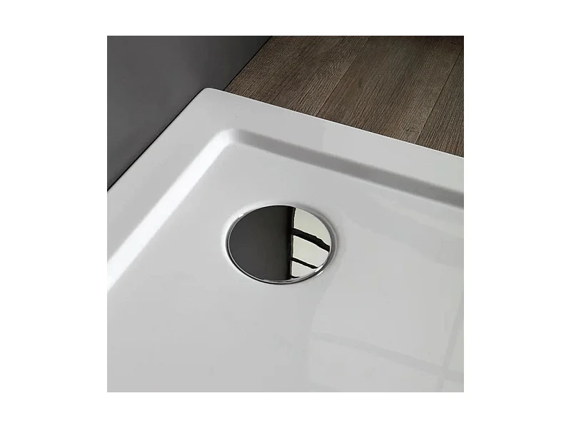 Receveur de douche carré fin "Aosta" en acrylique et ABS blanc brillant cm 90x90h