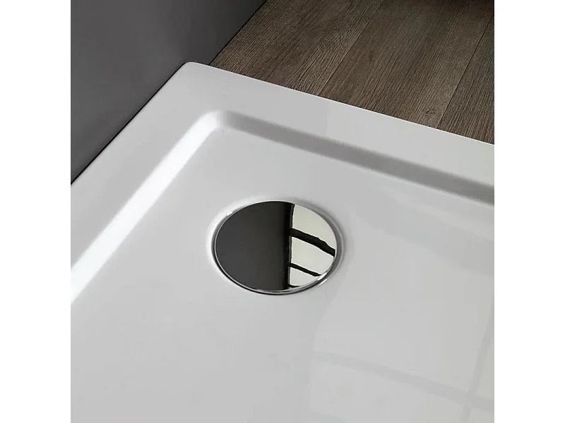 Brodzik kwadratowy "Aosta" z cienkiego akrylu i błyszczącego białego ABS cm 90x90h