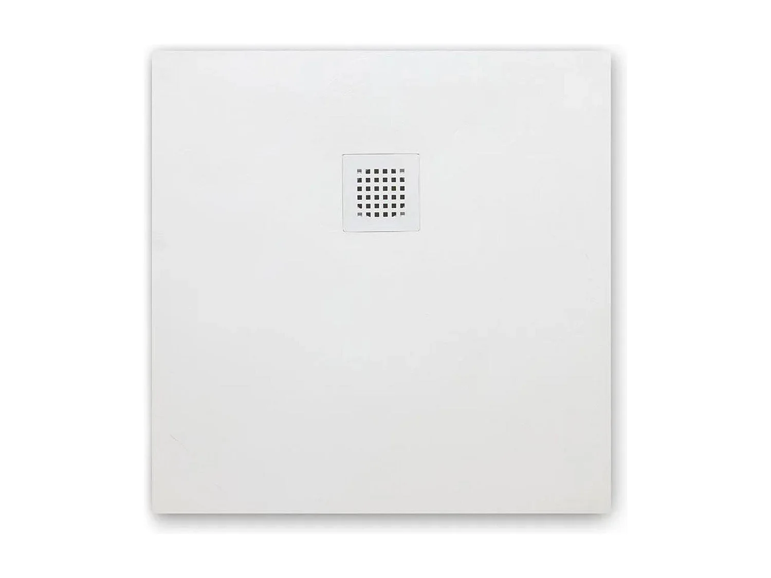 Piatto doccia bianco quadrato sottile "Milano" in resina effetto pietra antiscivolo cm 80x80h