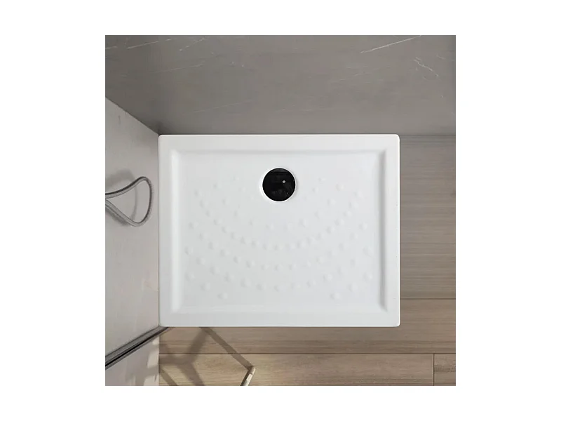 Receveur de douche rectangulaire "Matera" en céramique antidérapant avec bords surélevés cm 70x100h
