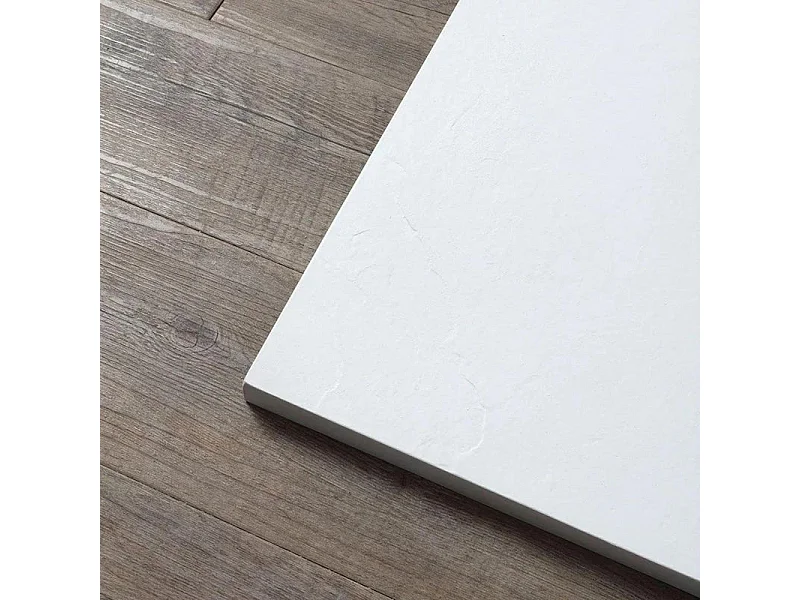 Brodzik kwadratowy "Milano" cienki biały z żywicy imitującej kamień, antypoślizgowy, 70x70h cm