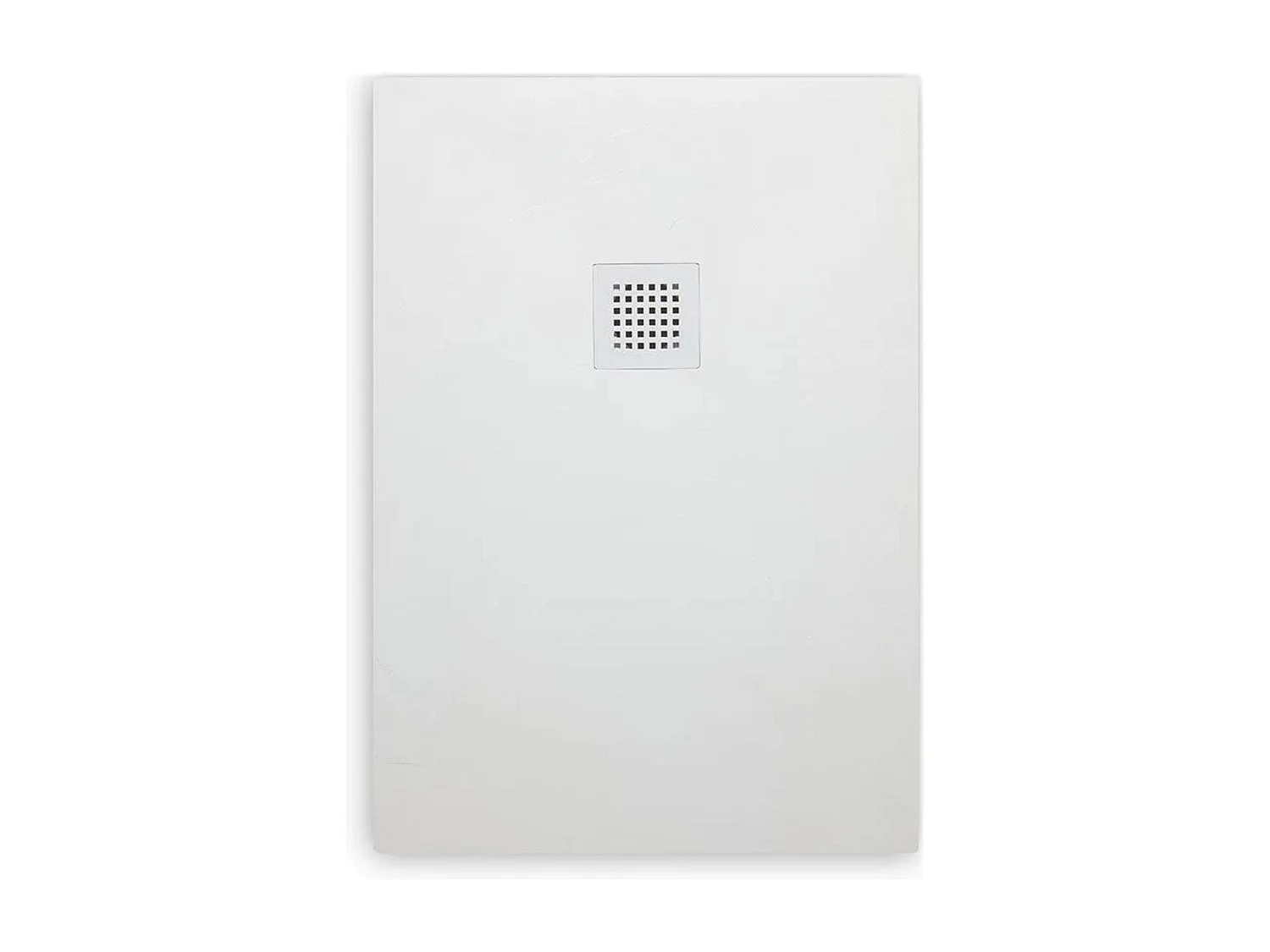 "Milano" dunne rechthoekige witte douchebak in steeneffecthars, antislip, 80x120h cm