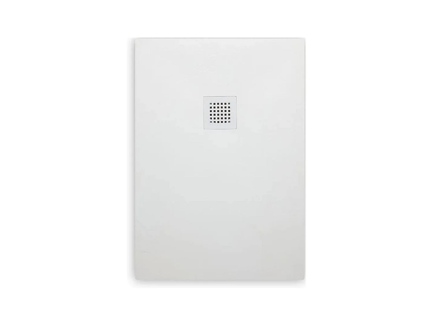 "Milano" dunne rechthoekige witte douchebak in steeneffecthars, antislip, 70x100h cm