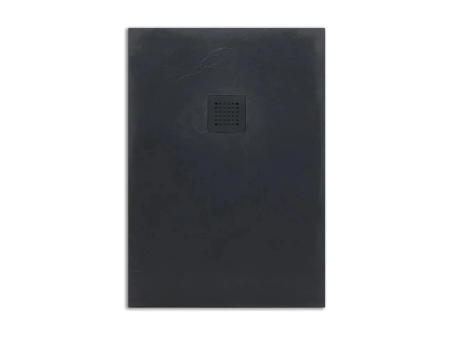 Piatto doccia rettangolare sottile "Milano" in resina nero effetto pietra antiscivolo cm 80x100h