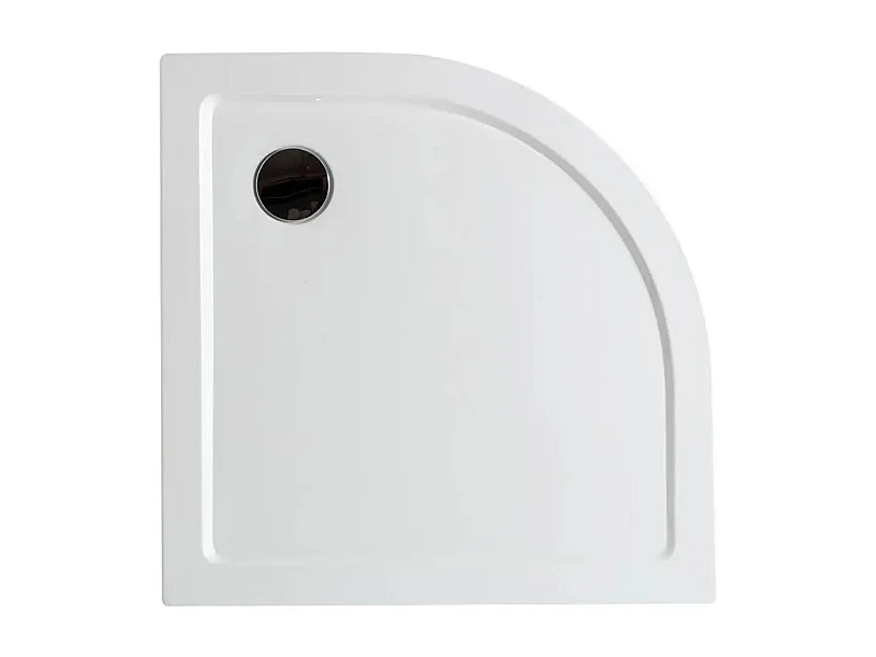 Piatto doccia angolare semicircolare "Aosta" sottile in acrilico e ABS cm 80x80h