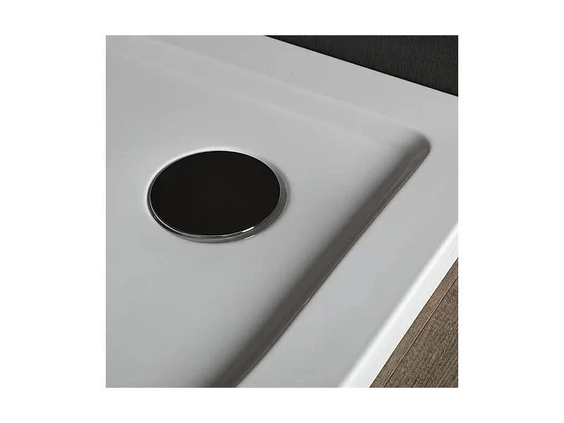 Receveur de douche d'angle semi-circulaire fin "Aosta" en acrylique et ABS cm 80x80h