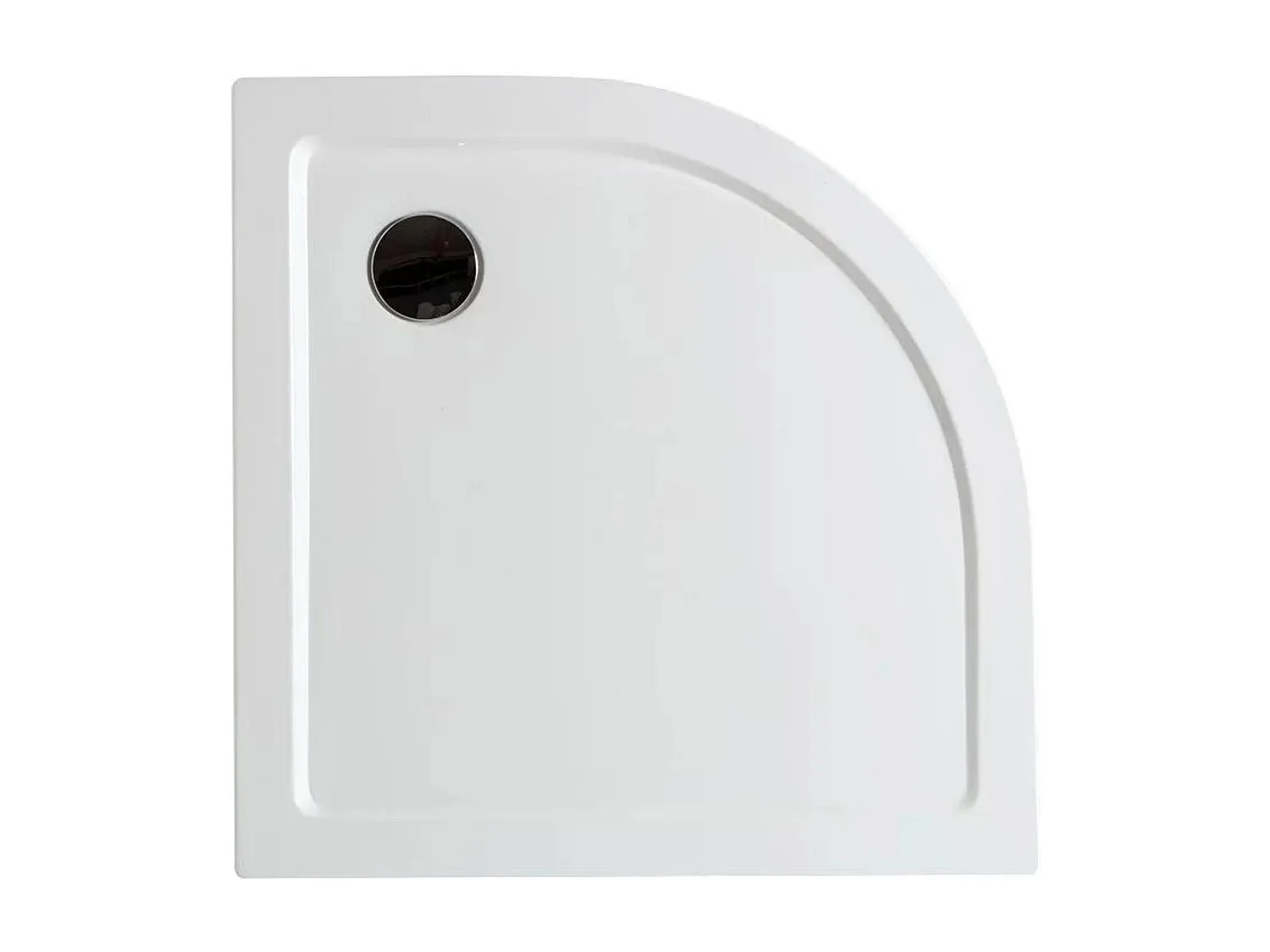 "Aosta" dünne halbrunde Eckduschwanne aus Acryl und ABS cm 80x80h