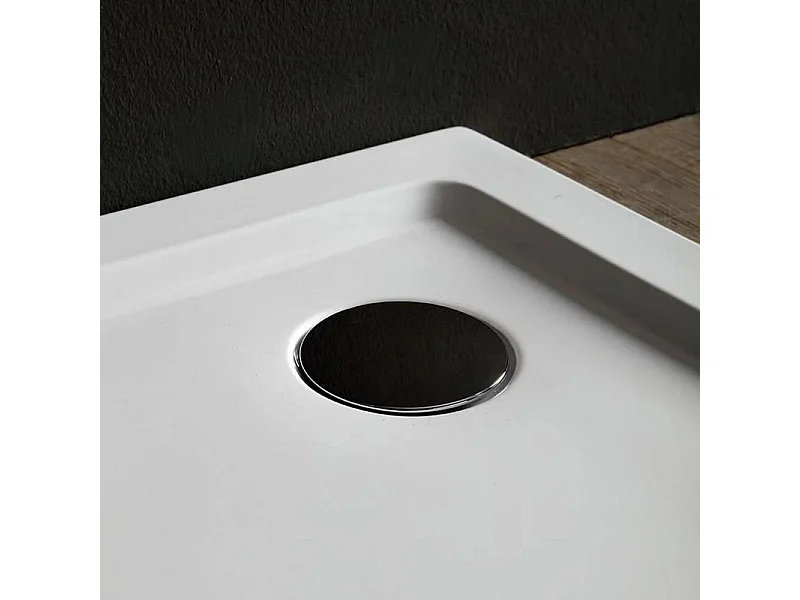 "Aosta" dünne halbrunde Eckduschwanne aus Acryl und ABS cm 80x80h