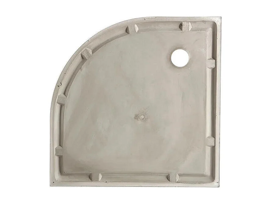 "Aosta" dünne halbrunde Eckduschwanne aus Acryl und ABS cm 80x80h