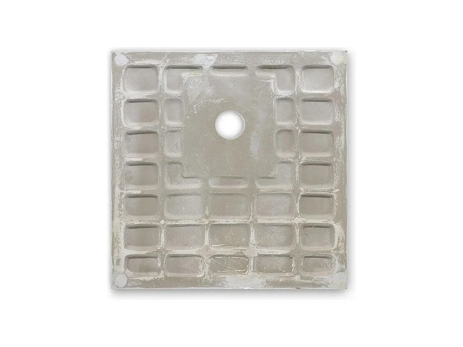 Receveur de douche fin carré blanc « Milano » en résine effet pierre, antidérapant, 90x90h cm