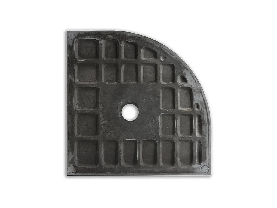 Receveur de douche semi-circulaire noir « Milano » en résine effet pierre antidérapant cm 90x90h