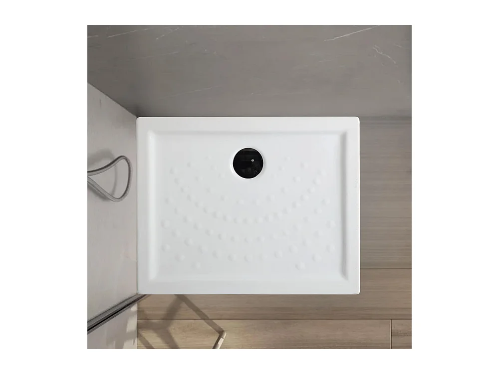 Piatto doccia rettangolare "Matera" in ceramica antiscivolo con bordi rialzati cm 80x100h