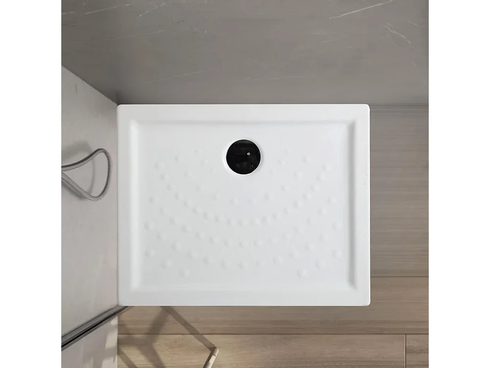 Piatto doccia rettangolare "Matera" in ceramica antiscivolo con bordi rialzati cm 80x100h