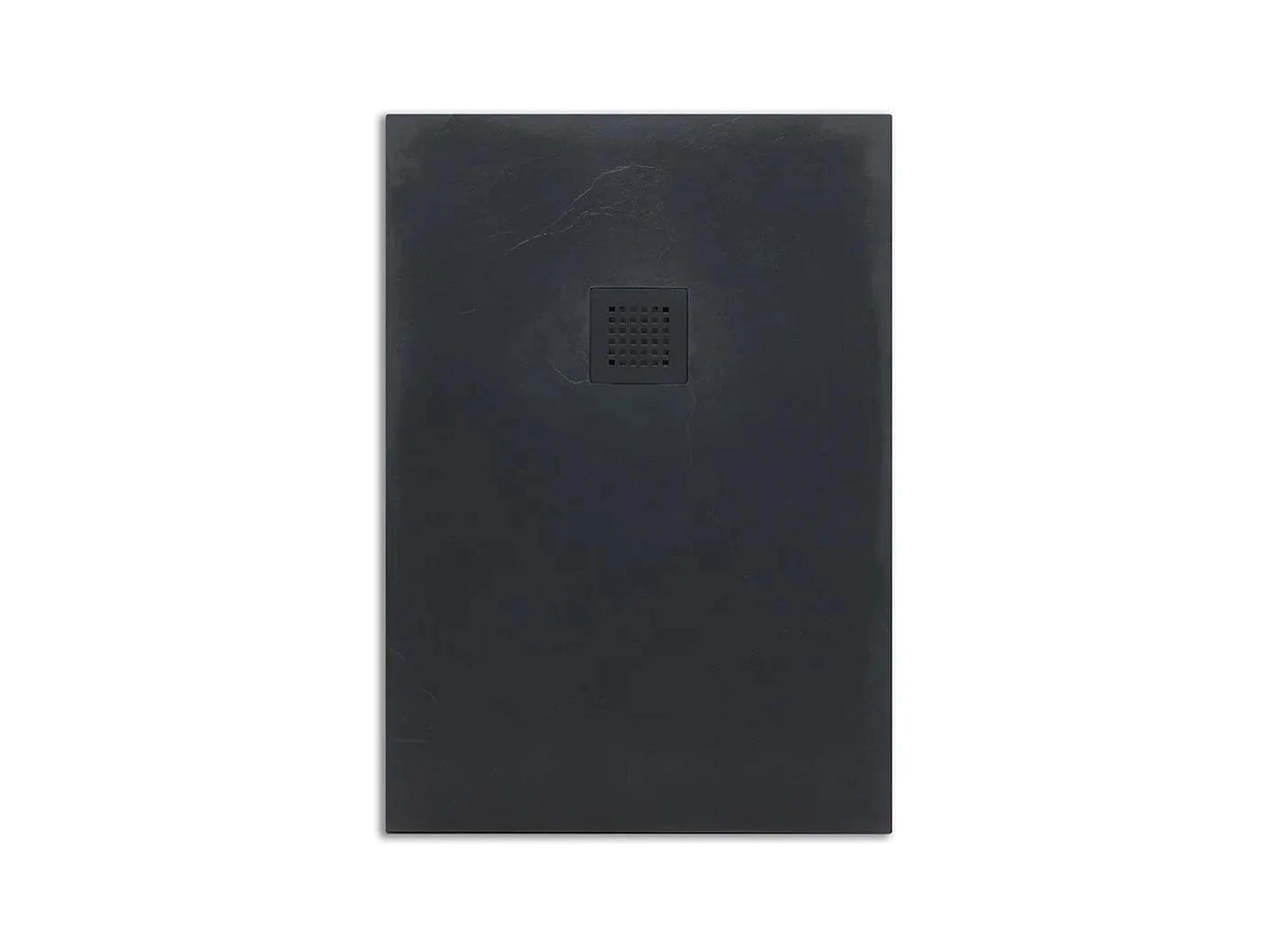 Receveur de douche rectangulaire fin "Milano" en résine noire effet pierre, antidérapant, 80x120h cm