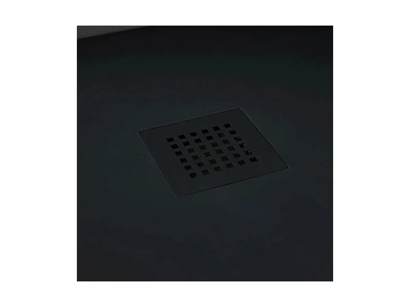 Receveur de douche rectangulaire fin "Milano" en résine noire effet pierre, antidérapant, 80x120h cm